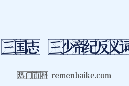 三国志·三少帝纪反义词是什么意思的图片
